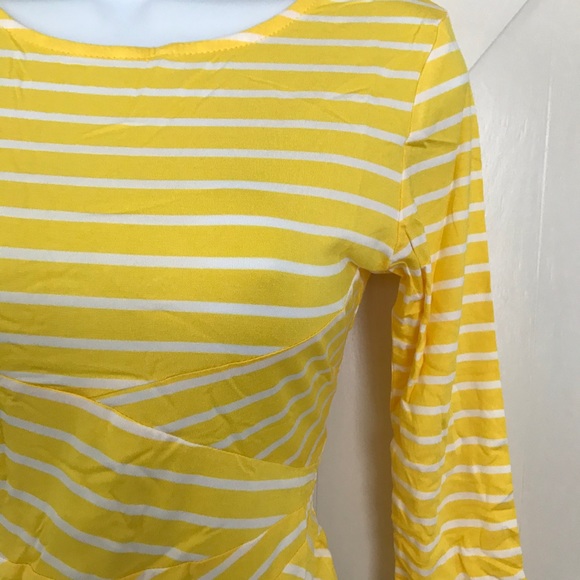 Yellow striped midi dress - Picture 4 of 5